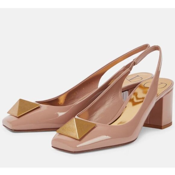 Valentino Garavani Shoes - Valentino Garavani Women's Pink One Stud Patent Leather Pumps Size 8.5